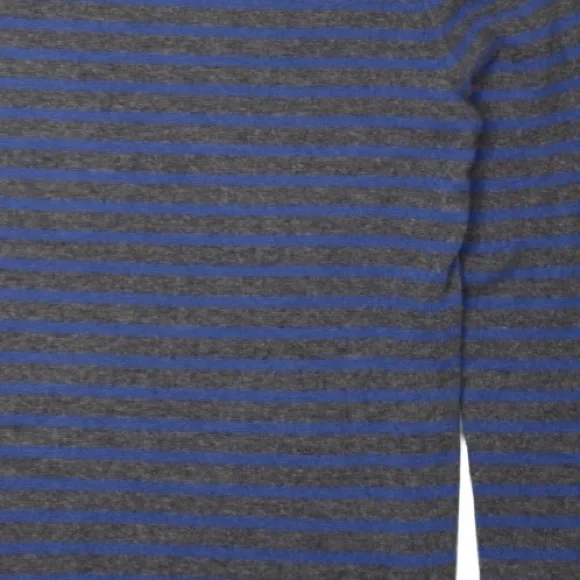 Qi cashmere crewneck striped sweater size medium NWOT